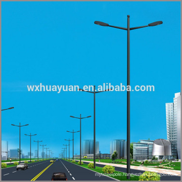 Square tapered steel road light pole